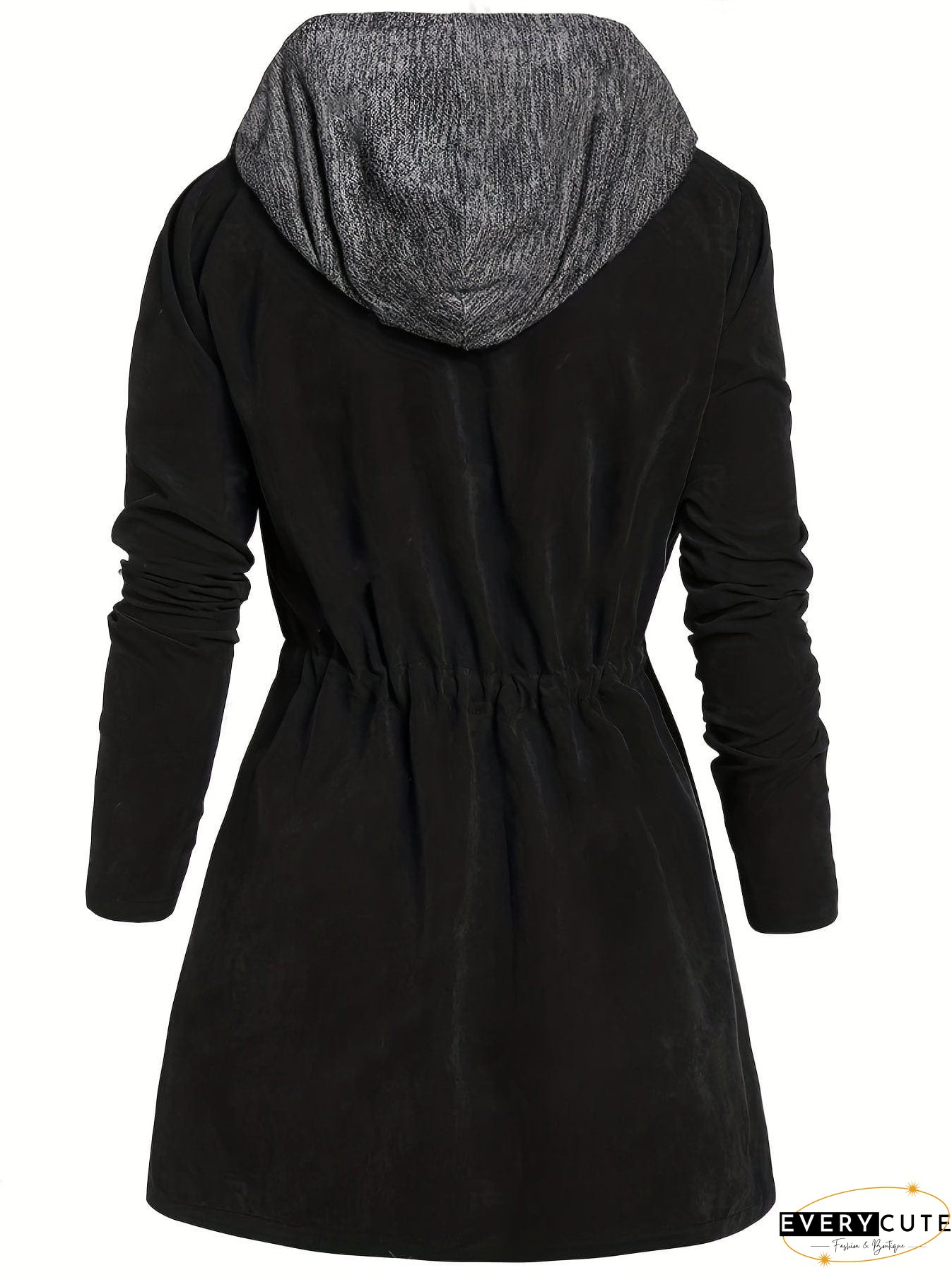 Hooded Zip-Up Coat Plus Size
