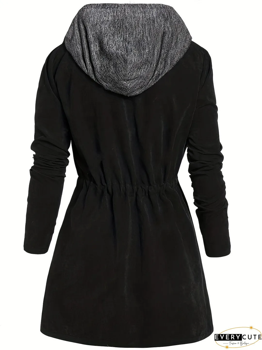 Hooded Zip-Up Coat Plus Size