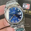 Rolex Datejust 41mm Stainless Steel on Oyster with Diamond Blue Dial and Fluted Bezel Super Clone