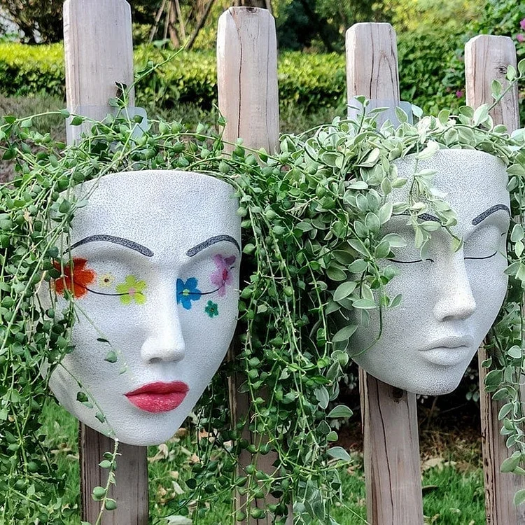 Abstract Art Plant Face Garden Decoration