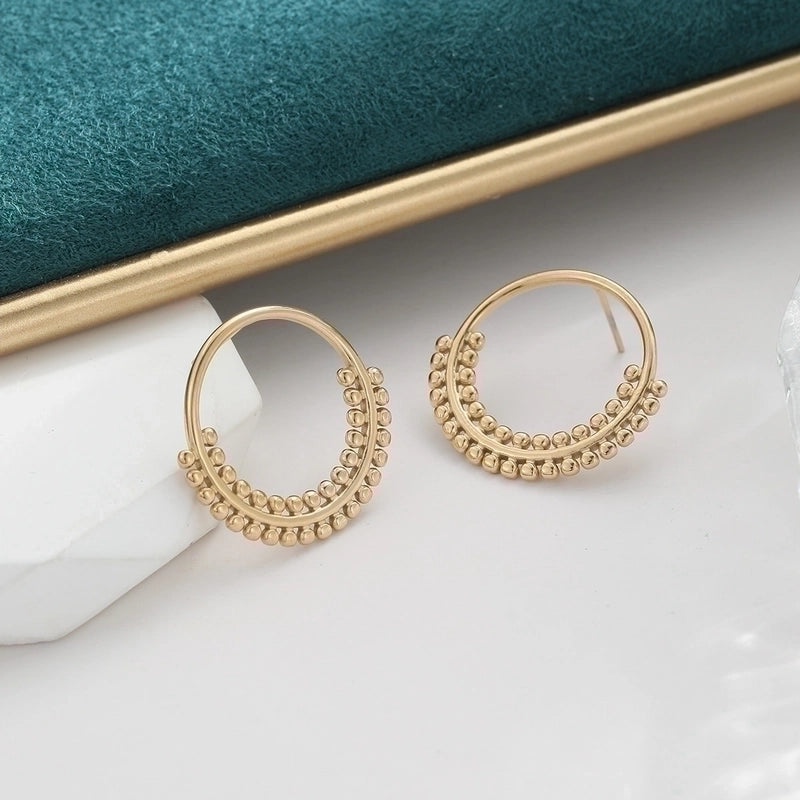 1 Piece Minimalist Classic Style Solid Color 304 Stainless Steel 14K Gold Plated Earrings