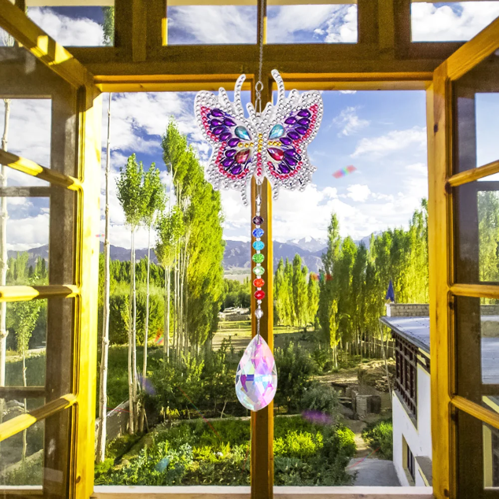 DIY Diamond Painting Sun Catcher -  Butterfly