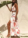 Floral Printed Split-Side Two-Piece Suits