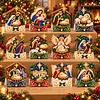 12Pcs DIY Pearl Diamond Painting Christmas Cards, 3D Greeting Card Craft Kits with Resin Pearls, Handmade Holiday Cards for Adults, Christmas Gifts & Decorations