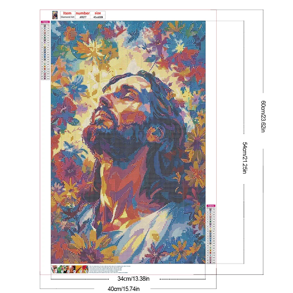 Diamond Painting - Full Round Drill - Flower Jesus(Canvas|40*60cm)