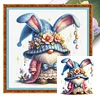 Rabbit Gnome-11CT Stamped Cross Stitch 45*45cm/17.72*17.72in tapestrymarket