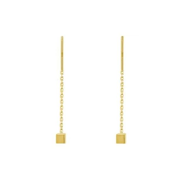 Korean Dangle Earring Geometric block Long Tassel Bar Drop Earrings For Women Minimalism Ear Line Kpop Jewelry Gift