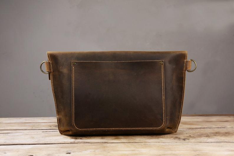 Vintage brown leather bag for men , rustic leather mens designer crossbody bags , mens leather messenger bag