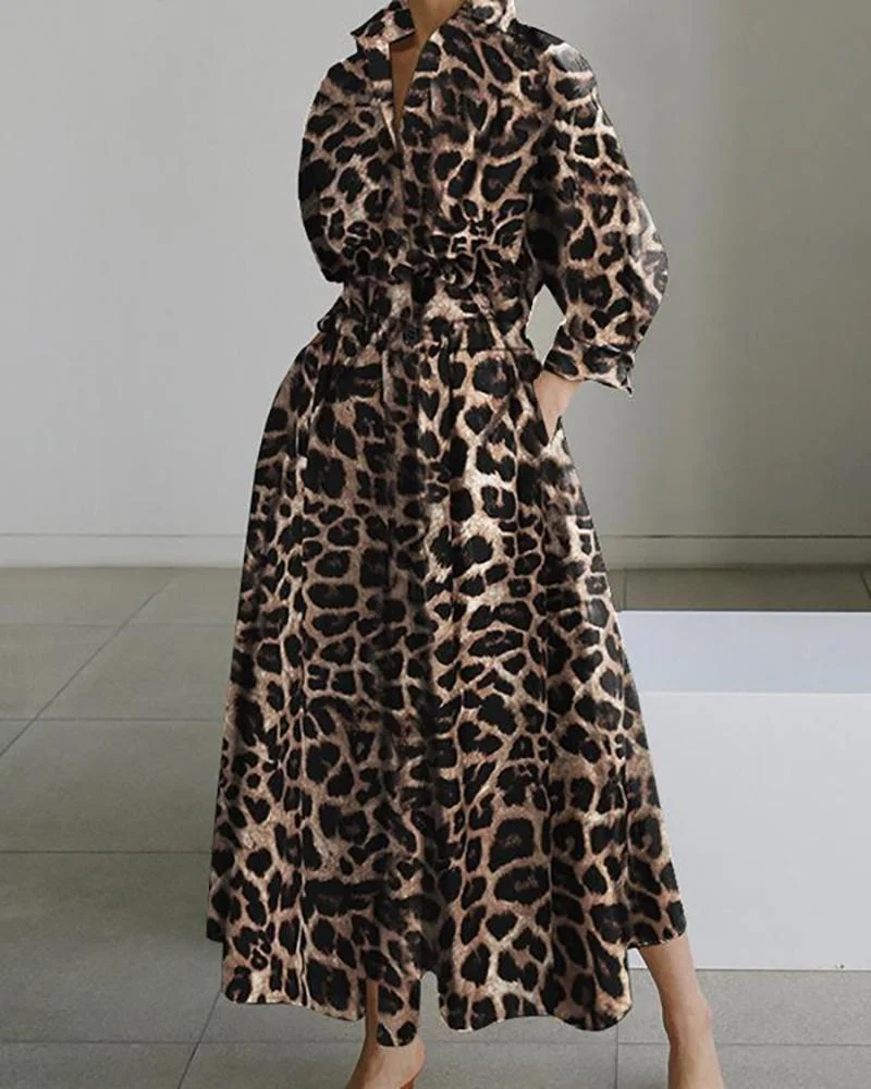 Trendy leopard print dress