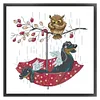 >SALE<Embroidery Eco-cotton Thread 14CT Printed Owl and Angel Dog Cross Stitch 40x42cm