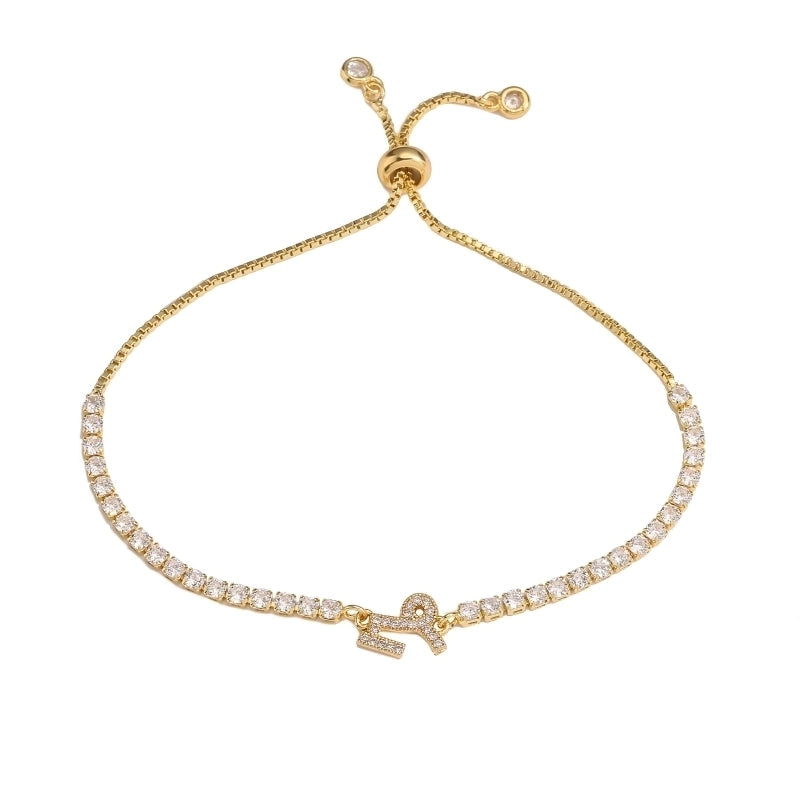 Copper 18K Gold Plated Casual Minimalist Classic Style Plating Inlay Constellation Zircon Drawstring Bracelets