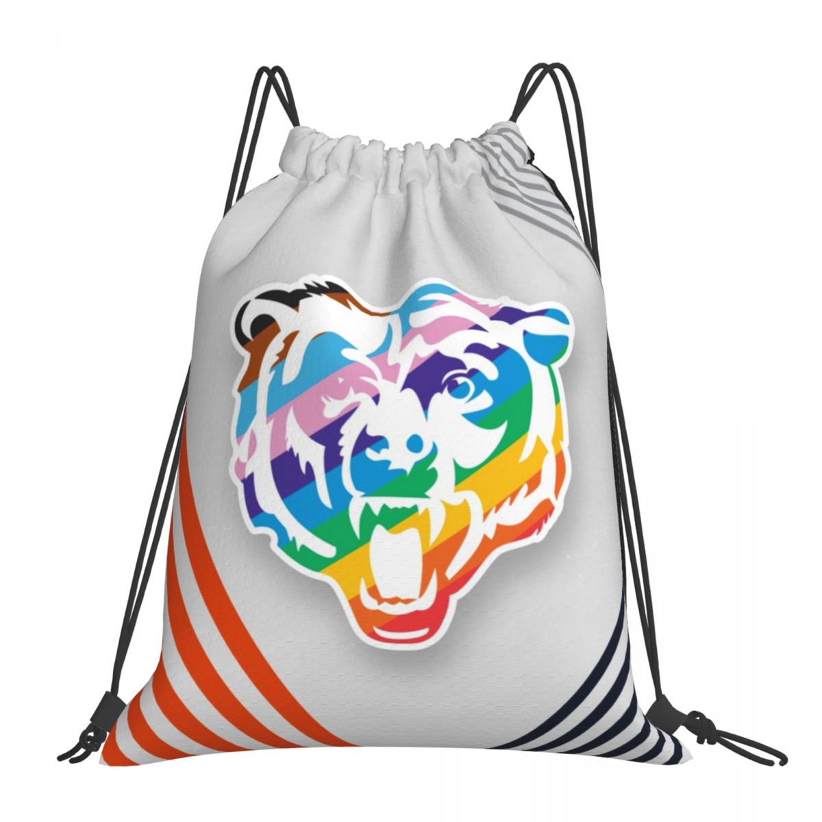 Chicago Bears Pride Month Waterproof Adjustable Lightweight Gym Drawstring Bag