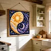 Stamped Cross Stitch Kit for Adults Celestial Sun Moon Wall Art 11CT tapestrymarket