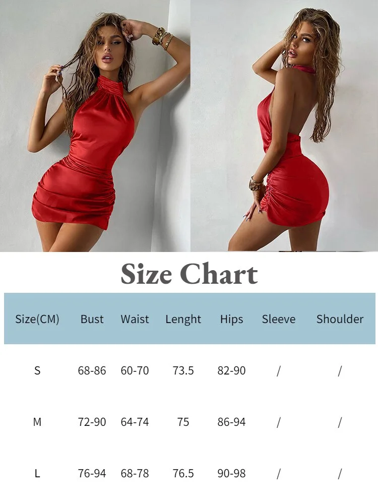 JacuqeLine 2022 Sexy Halter Neck Mini Bodycon Satin Women Dress Summer Black Backless Sleeveless Red Elegant Party Club Dresses