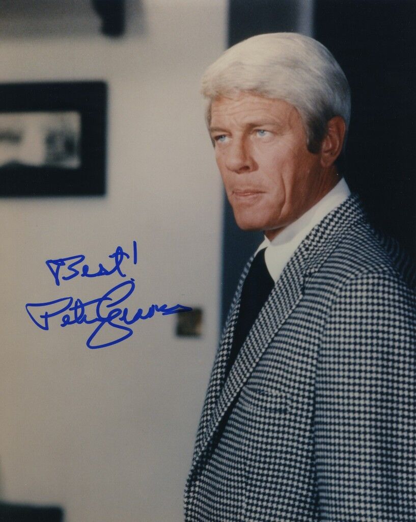 PETER GRAVES SIGNED MISSION IMPOSSIBLE COLOR Photo Poster painting