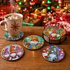 8Pcs Goblin DIY Wood Diamond Painting Coasters Kit with Round Base