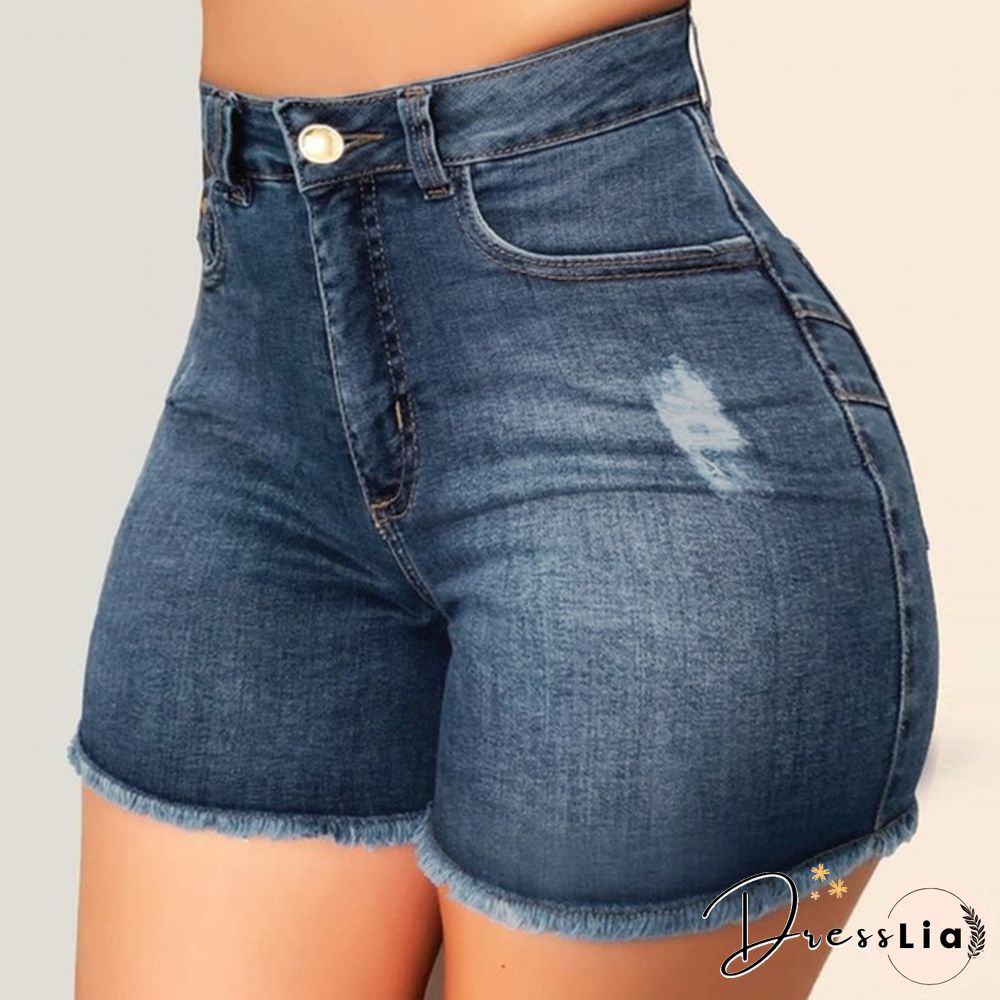 Women Fashion New Denim High Waist Shorts Hot Shorts Washed Jeans Summer Short Pants