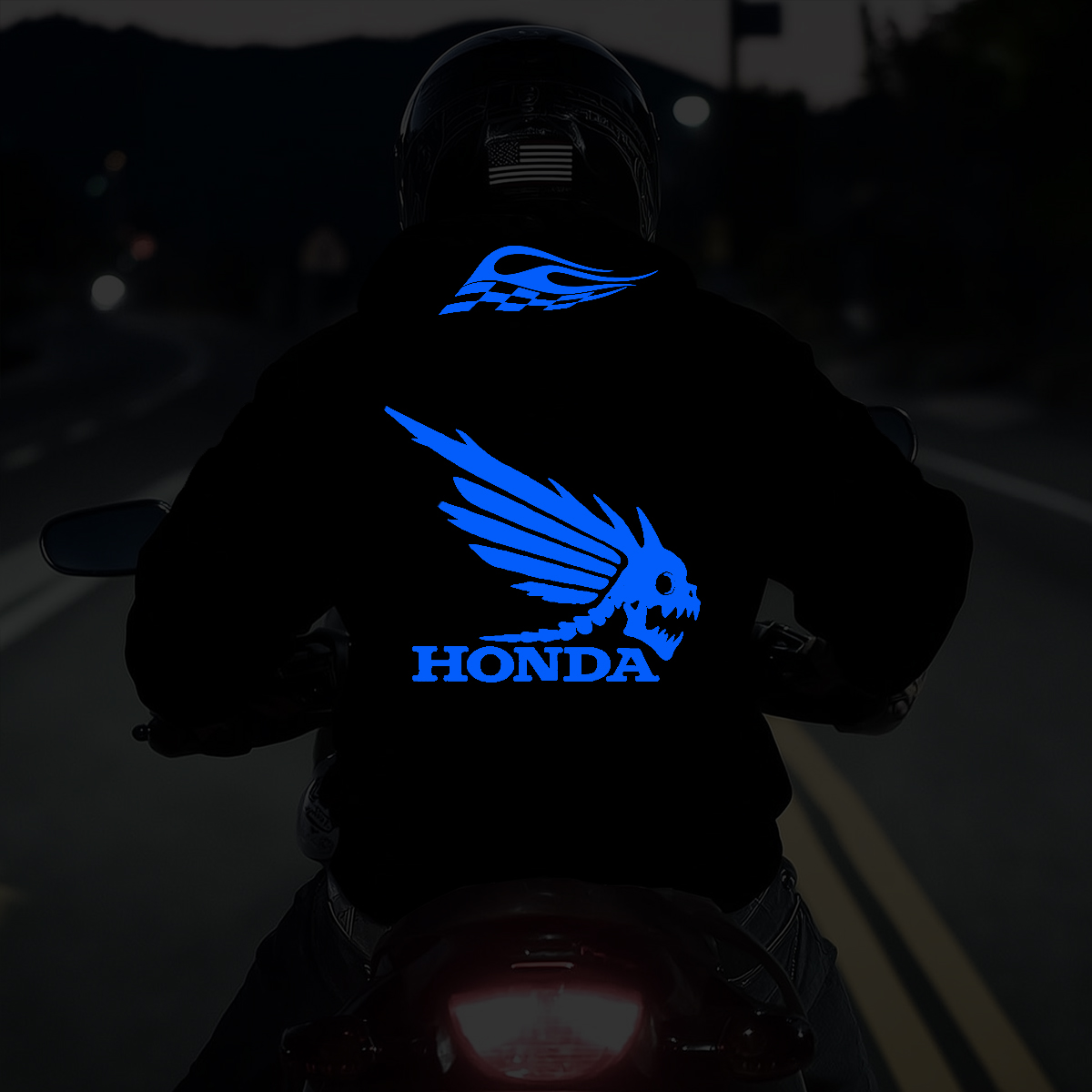 Luminous Logo Design Motorcycle Hoodie