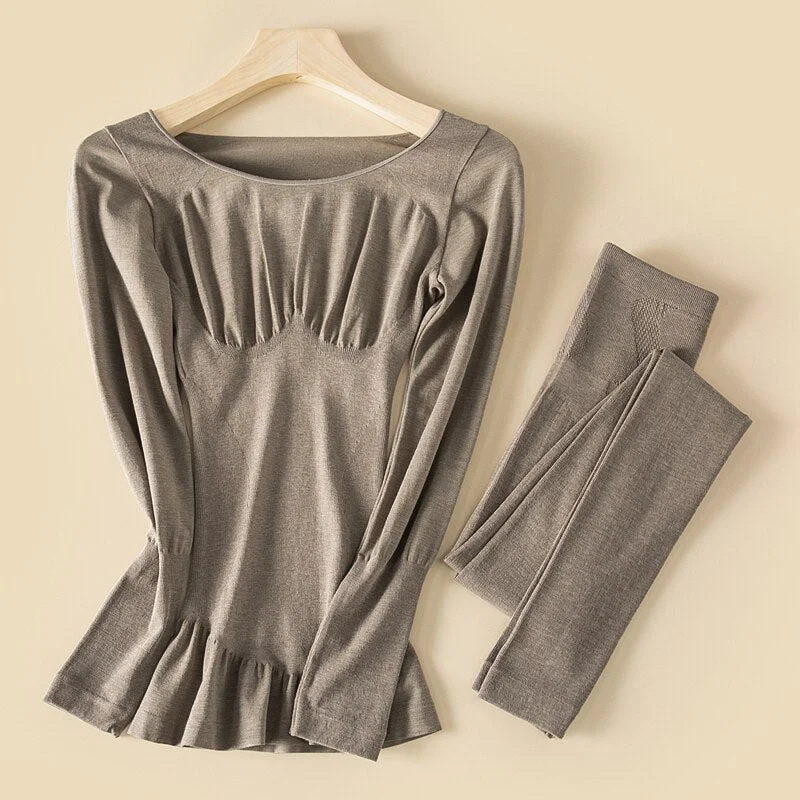 Lingere Winter Thermal Underwear Set Seamless Bodysuits For Women Long Sleeves Sexy Women's Intimates Hot Underwear & Sleepwears