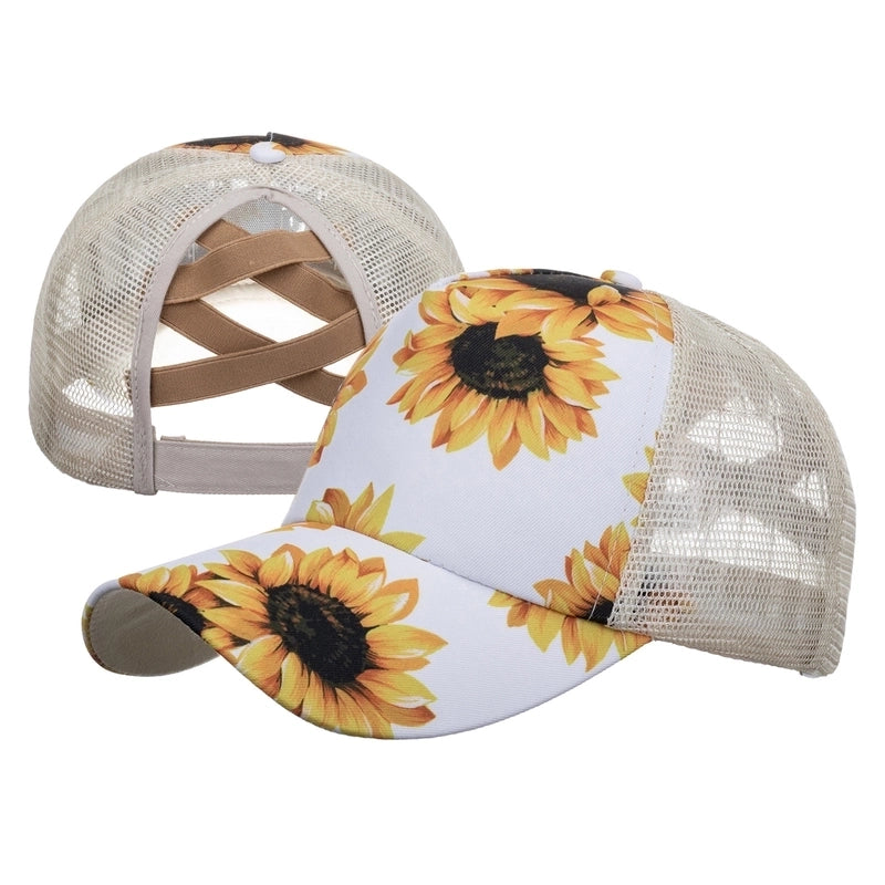 Women’s Fashion Color Block Flower Leopard Baseball Cap