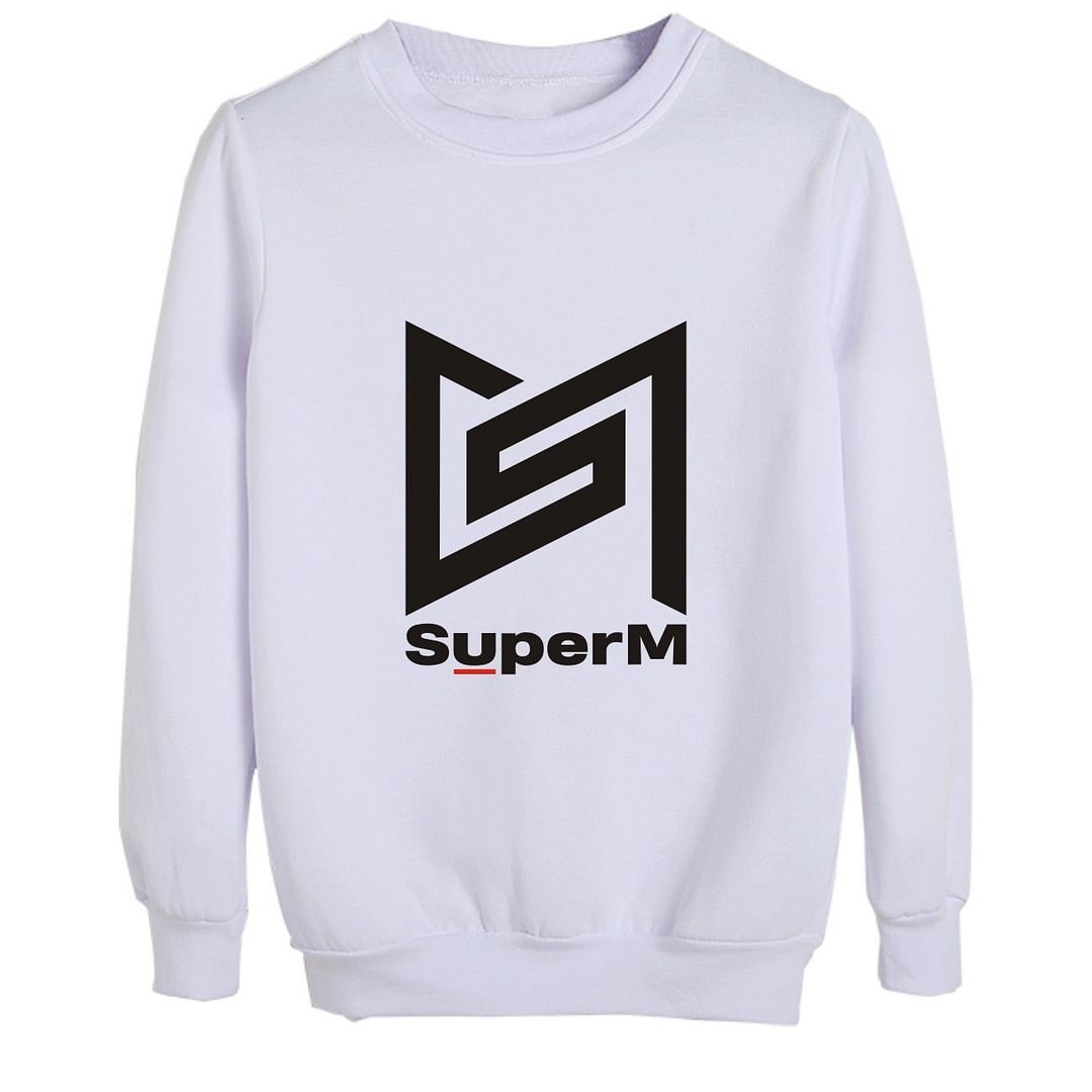Super M Logo Round Neck Hoodie