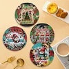 4 Stück Weihnachten Diamant Kunst Untersetzer Sets für zu Hause Party und Urlaub Dekorationen