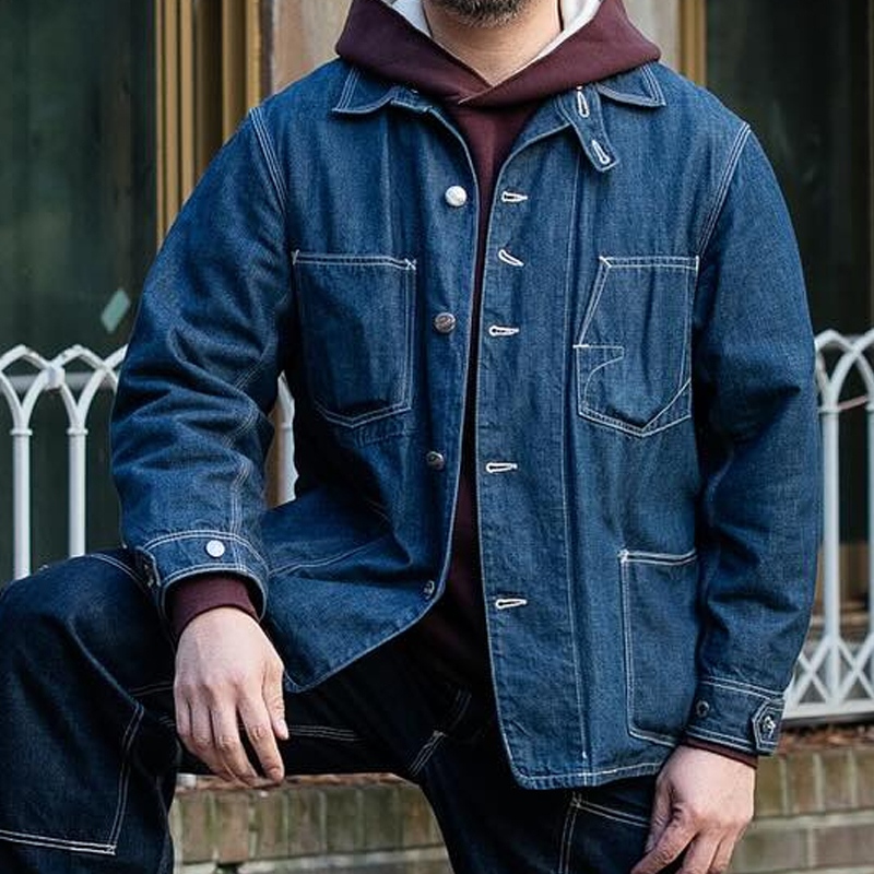 Men's Vintage Denim Single Breasted Jacket