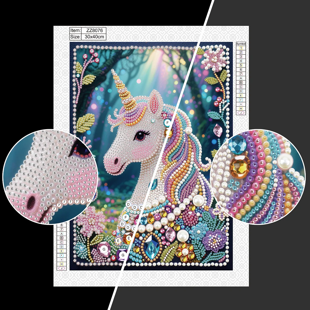 White Wildebeest DIY Partial Diamond Pearl Painting Art Kits 30x40cm Special Shape Pearl Gem Paintings Picture Arts Craft for Home Wall Decor