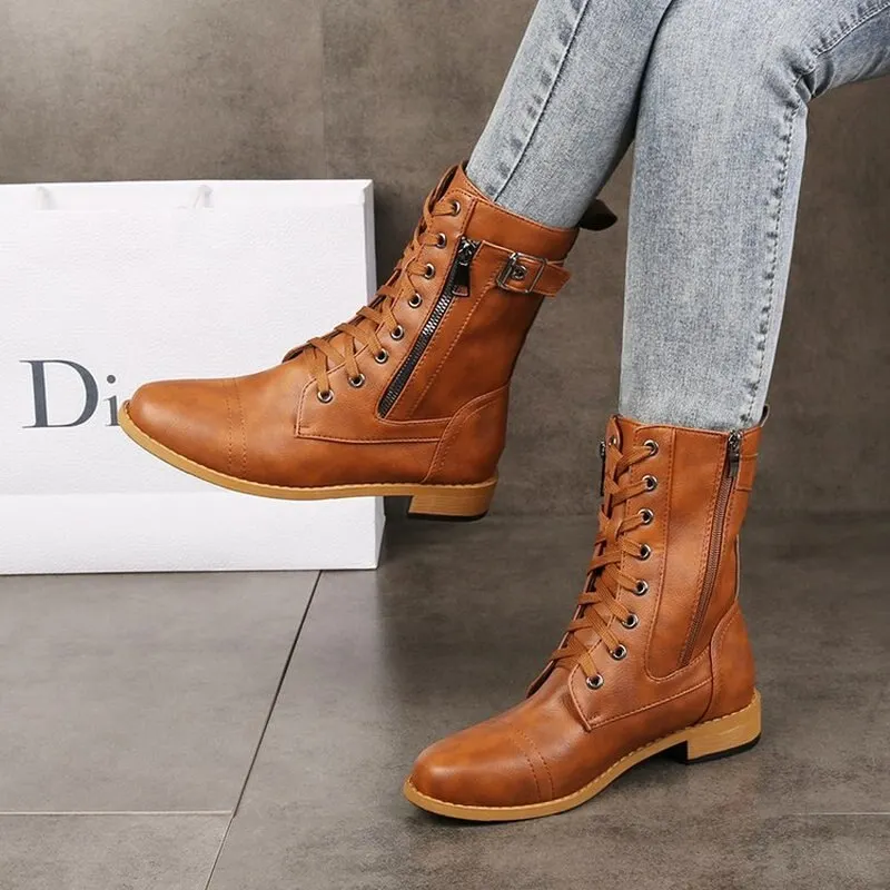 Women's winter high boots  boots for women fashion heel artificial short plush fashion Martin boots  knight boots  goth boots