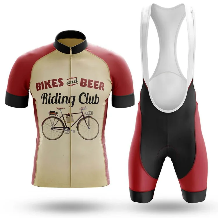 Retro Beer Riding Club Vintage Men's Short Sleeve Cycling Kit