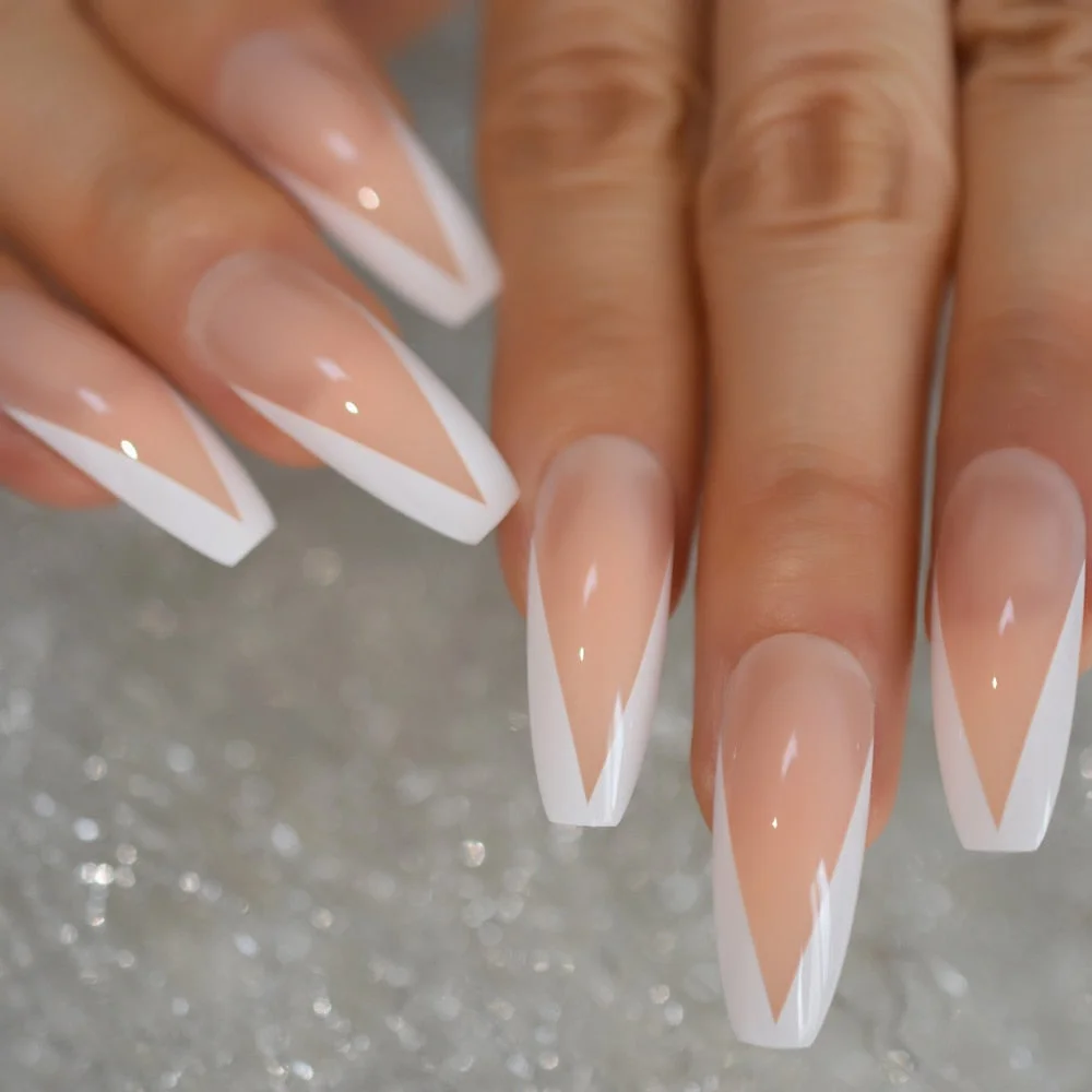 Long Ballerina Pre-designed Fake Nails Matte Butterfly Press On Nails Decal Coffin Shape Purple False Nail-Nail Inspo