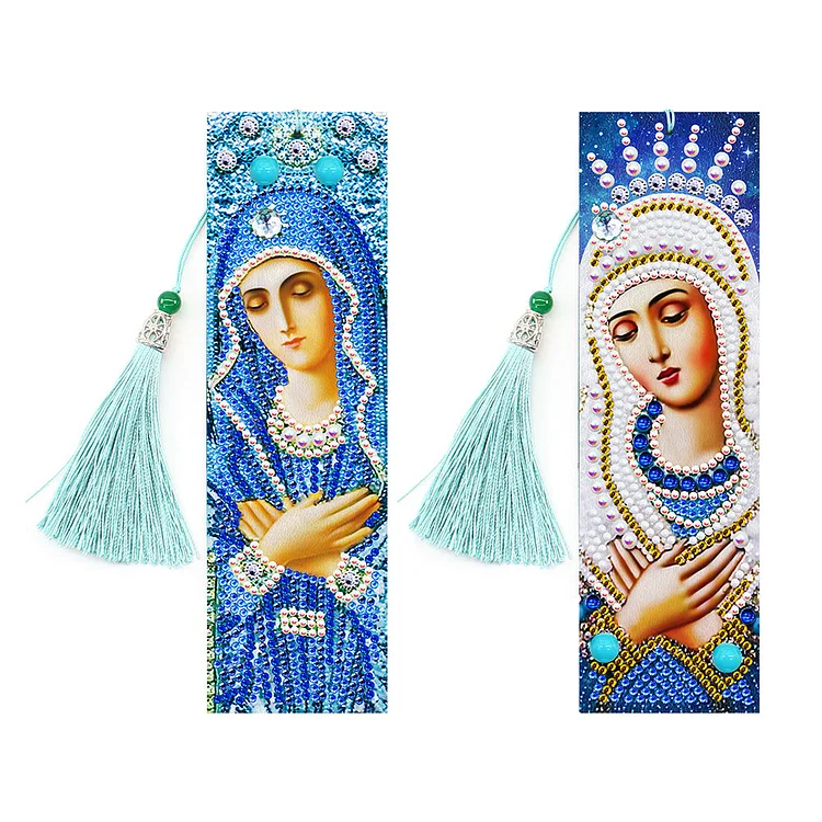 2x 5D DIY Diamond Painting Leather Bookmarks Goddess Embroidery Page-Marker gbfke