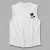 Men's Casual Coconut Tree & Sun Print Round Neck Tank Top by Inlyline
