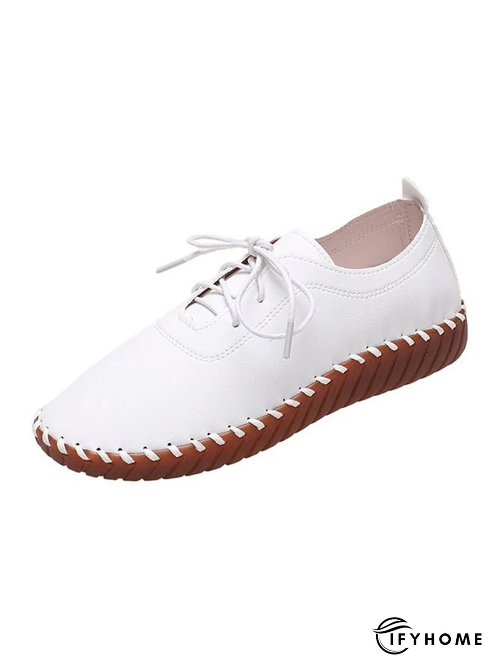 Casual Plain Lace-Up Flat Shoes | IFYHOME