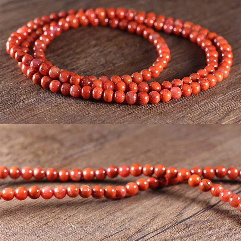 Natural Red Agate 108 Beads Calm Bracelet Mala