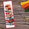 Stack of Books-11CT Stamped Cross Stitch Bookmark 18*6cm(Double Sided)