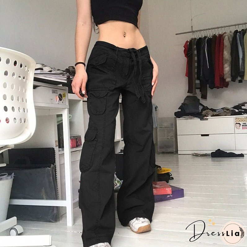 Dark Retro Gothic Women's Pants Contrast Color Striped Mesh Splicing Woven Pants Fashion Streetwear Workwear Wide Leg Pants