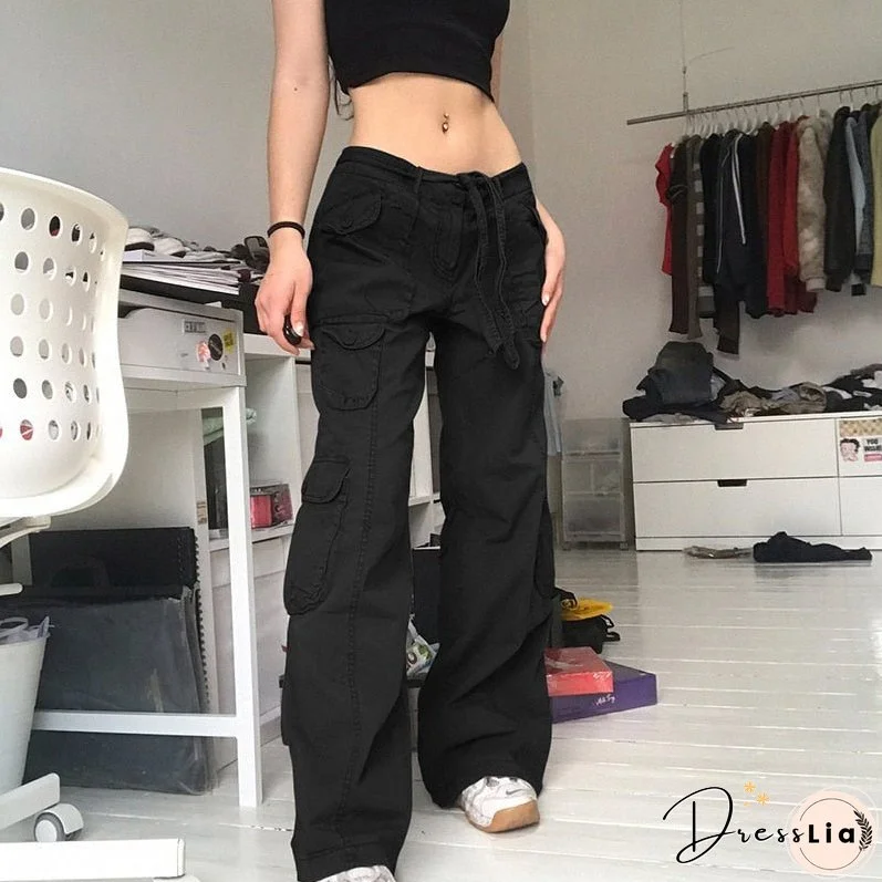 Dark Retro Gothic Women's Pants Contrast Color Striped Mesh Splicing Woven Pants Fashion Streetwear Workwear Wide Leg Pants