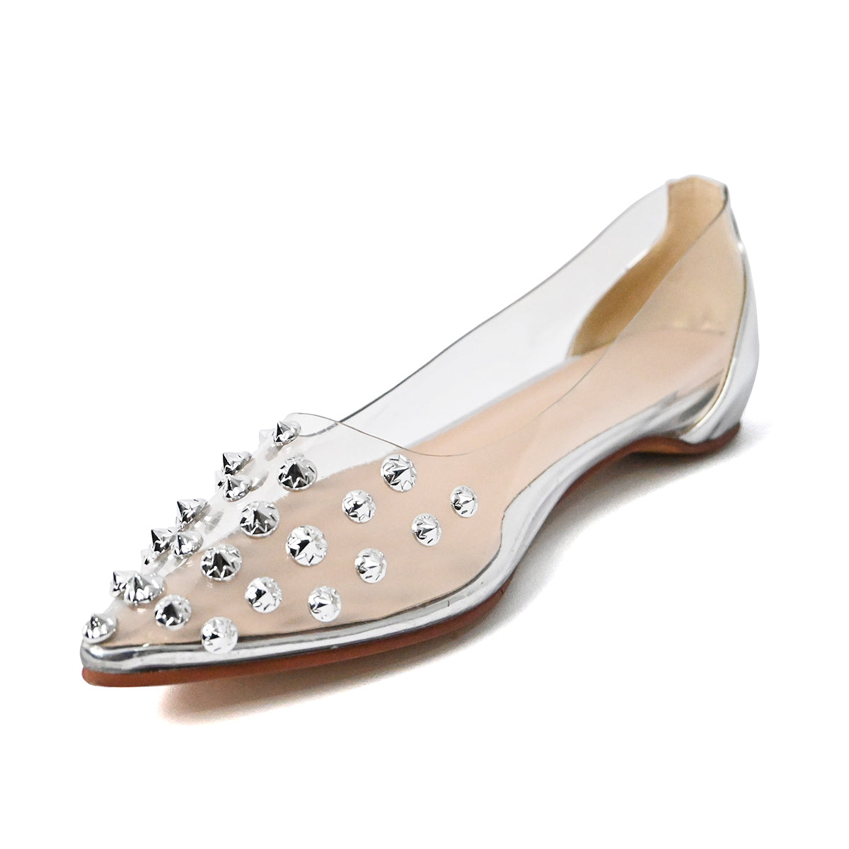 Clear Flats Rivet Flats Stylish Shoes For Women