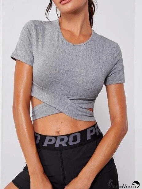 Criss Cross Tie Back Sports Tee