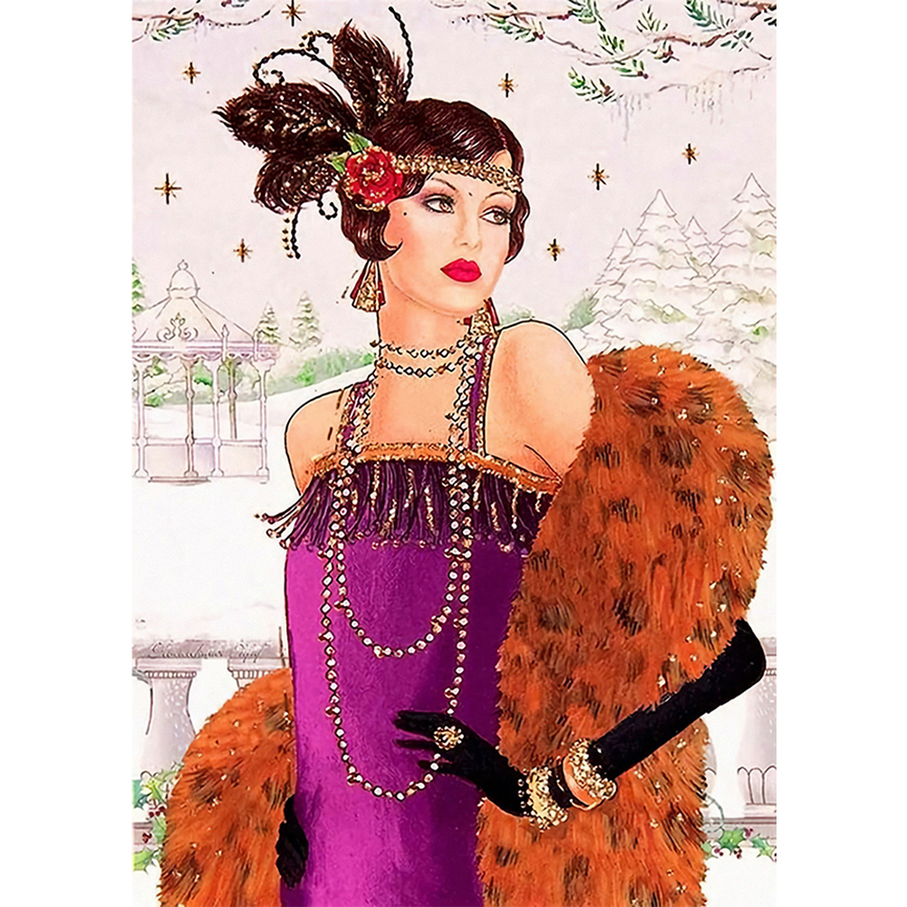 

Elegant Lady - 11CT Stamped Cross Stitch - 60*80CM, 501 Original