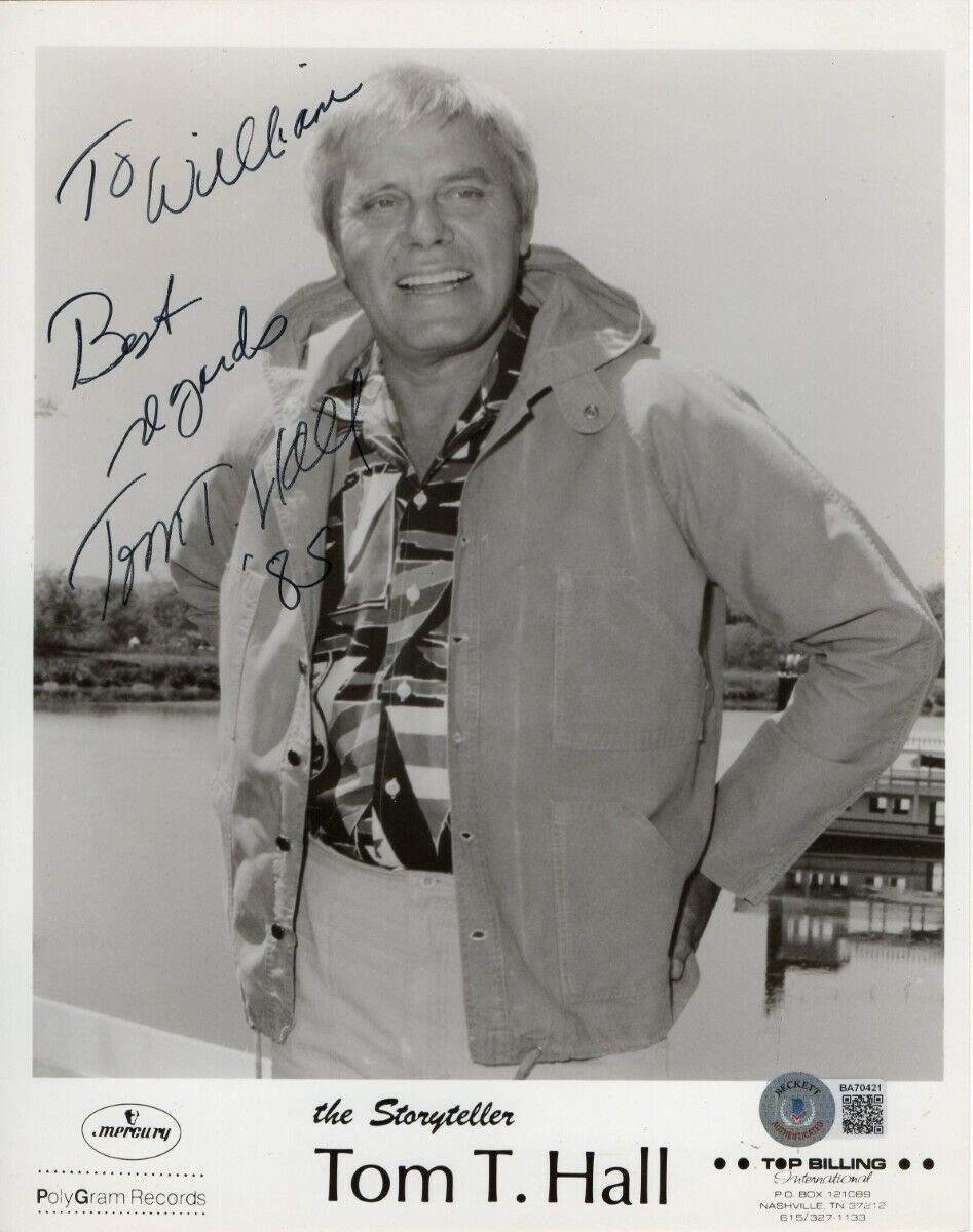 Tom T. Hall Signed Autographed 8X10 Photo Poster painting The Storyteller Singer BAS BA70421