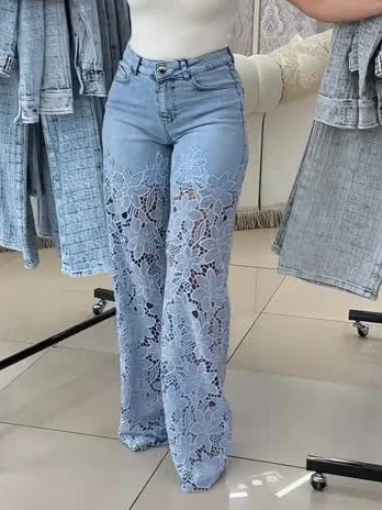 Lace Panel Jeans