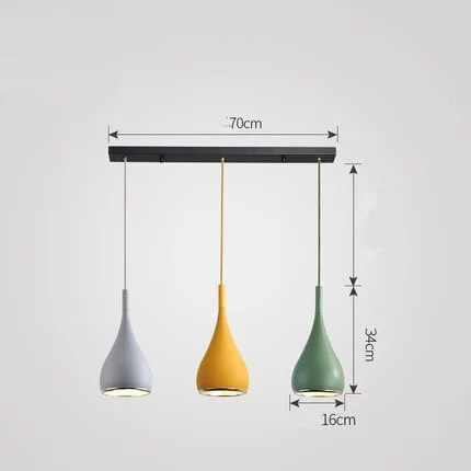 Modern LED Pendant Lights Industrial Aluminum Lampshade Pendant Lamp Dining Room Home Decor Nordic Colour Kitchen Hanging Lamp