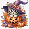 Pumpkin Cat-11CT Stamped Cross Stitch 40*40cm/15.75*15.75in