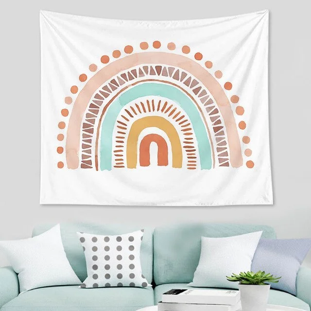 Abstract  nordic Geometric Tapestry Tropic Modern Art Brown Wall Hanging ins Tapestry Decorative Tapestry For Home Decoration