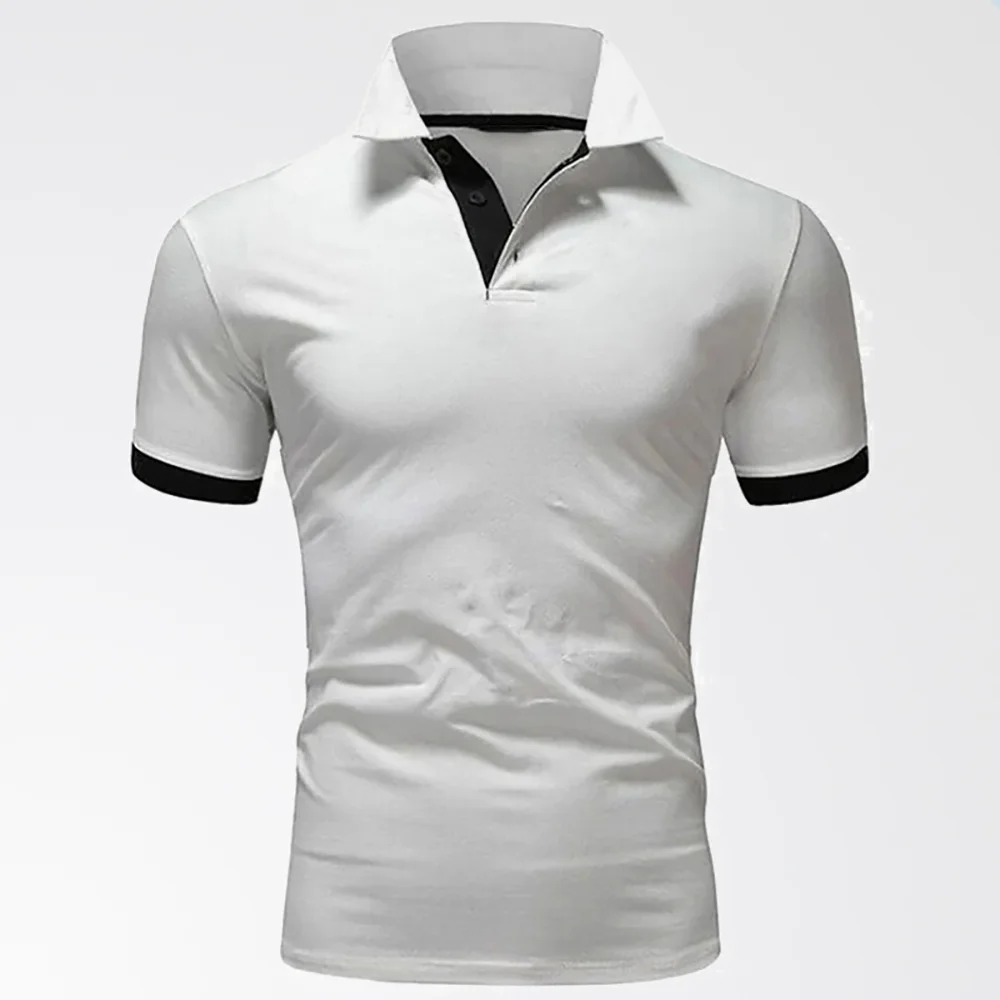Meladen™ Lässiges Kurzarm-Poloshirt für Herren mit Stehkragen