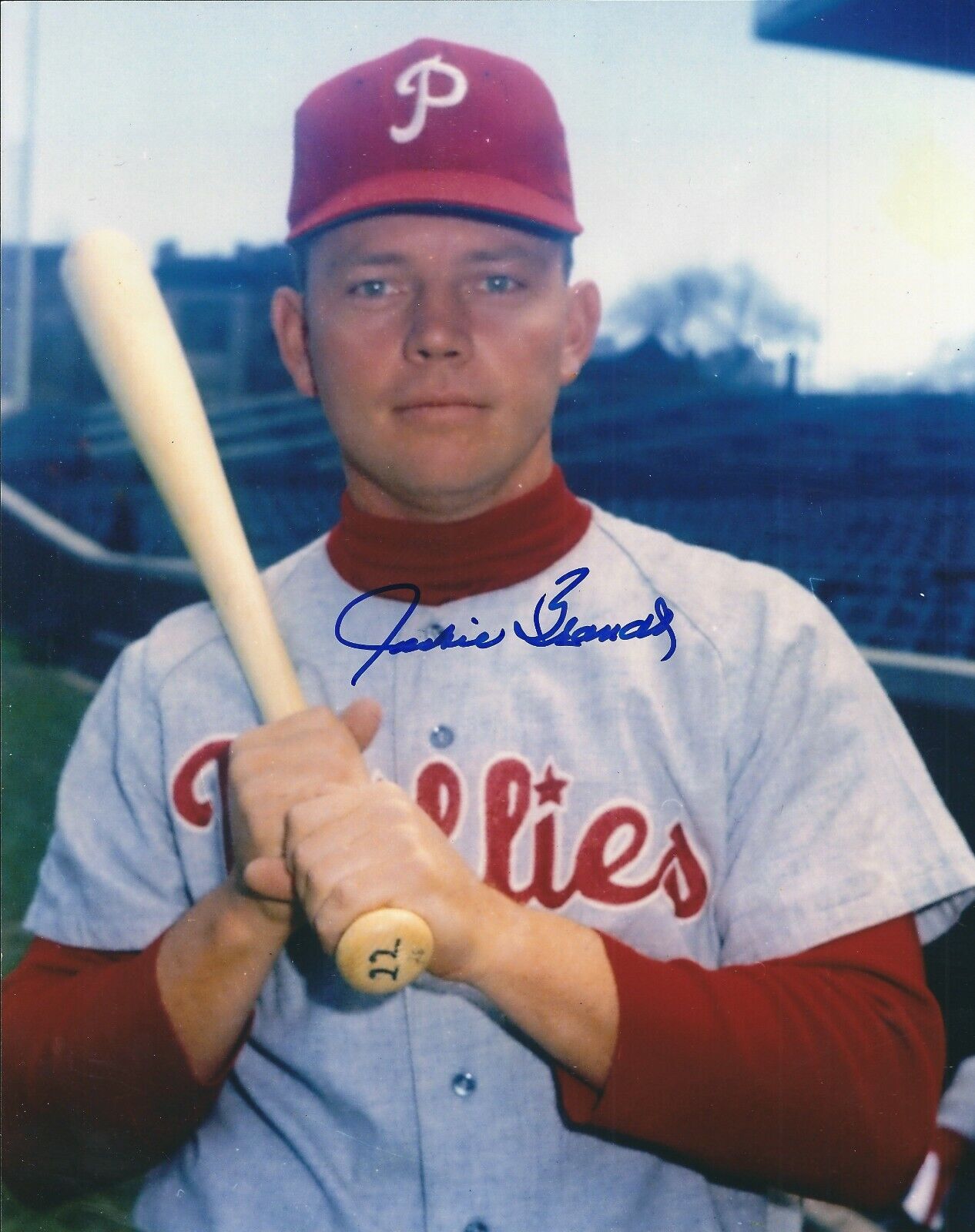 Autographed 8x10 JACKIE BRANDT Philadelphia Phillies Photo Poster painting - COA