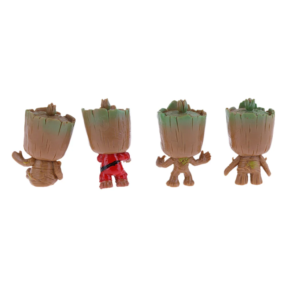 4pcs Escort Team Tree Man Figure Action Toy DIY Cake Bake Doll