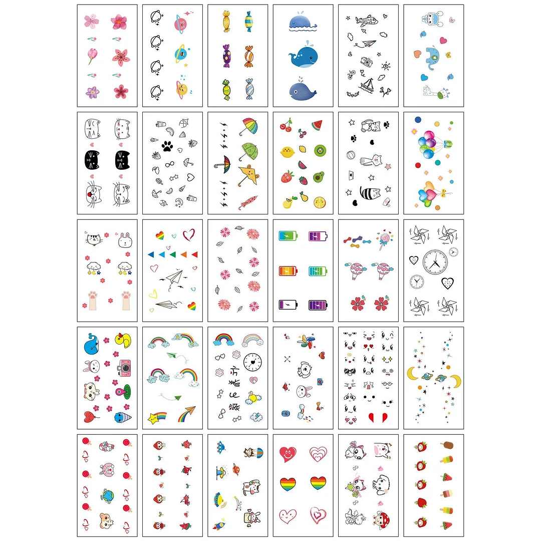 3D personality children young men and women fashion flowers simple text love arm neck wrist waterproof temporary tattoo stickers